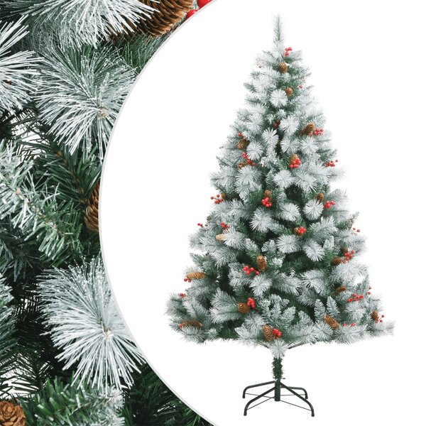 vidaXL Sapin de Noël artificiel avec pommes de pin et baies 210 cm