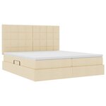 vidaXL Lit de Rangement Crème 200 x 200 cm Cuir synthétique