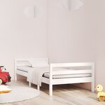 vidaXL Cadre de lit sans matelas blanc 75x190 cm bois de pin massif