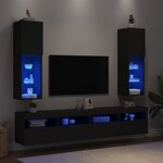 vidaXL Meubles TV avec lumières LED 2 Pièces noir 30 5x30x102 cm