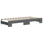 vidaXL Lit de jour avec gigogne et tiroirs gris foncé 80x200 cm tissu