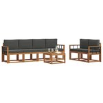 vidaXL Ensemble de canapés d'extérieur 7 Pièces Naturel et Anthracite