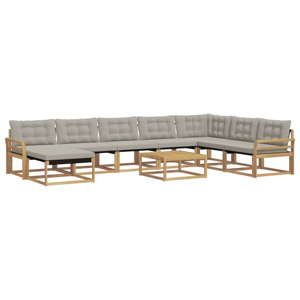 vidaXL Ensemble de canapés d'extérieur 9 pc Blanc et gris clair