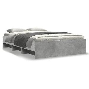 vidaXL Cadre de lit sans matelas gris béton 140x190 cm bois ingénierie