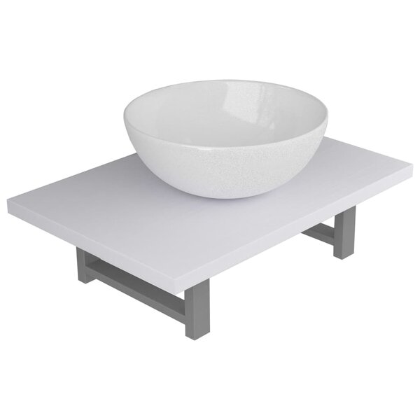Vidaxl meuble de salle de bain en deux pièces céramique blanc
