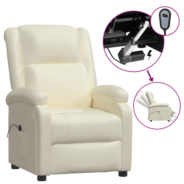 vidaXL Fauteuil inclinable électrique blanc similicuir