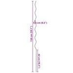 vidaXL Tuteurs spirales pour plantes 20 Pièces Argent 150 cm