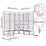 vidaXL Jardinières de jardin 1 pc Marron 120 x 120 x 126 cm Plastique