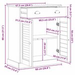 vidaXL Cabinet de salle de bain avec stockage Blanc 68 x 34 x 80 cm