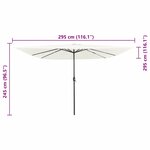 vidaXL Parasol de jardin Blanc et Noir 295 x 295 x 245 cm