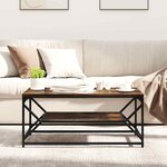 vidaXL Table Basse avec Étagère Chêne Fumé 90x50x40 cm Bois Mécanisé