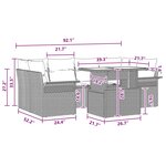 vidaXL Ensemble de canapé de jardin avec coussin 7 Pièces Gris Poly rotin