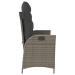 vidaXL Banc inclinable de jardin avec coussins gris résine tressée