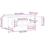 vidaXL Meuble TV vieux bois 102x30x37 5 cm bois d'ingénierie