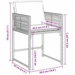 vidaXL Ensemble de salle à manger de jardin   5 pièces  avec coussins  en poly rattan marron