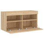 vidaXL Meuble TV mural avec lumières LED chêne sonoma 80x30x40 cm