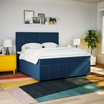 vidaXL Sommier à lattes de lit avec matelas Bleu 180x200 cm Tissu