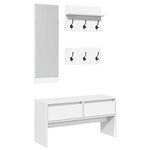 vidaXL Ensemble de meubles de couloir 4 Pièces blanc bois d'ingénierie