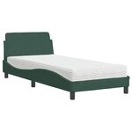 vidaXL Lit avec matelas vert foncé 90x190 cm velours