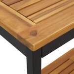 vidaXL Table extérieure Naturel & Noir 35x80x75 cm en Bois et Acier