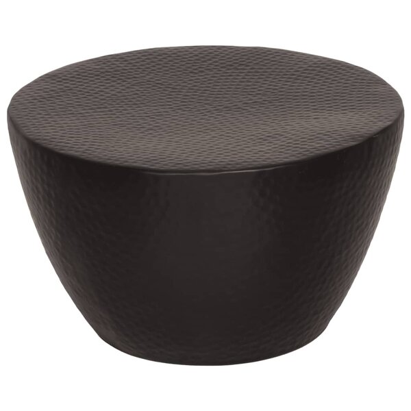 vidaXL Table basse martelée en aluminium Ø 50x30 cm noir