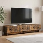 vidaXL Meuble TV Chêne fumé 147 x 34 5 x 30 cm Bois d'ingénierie