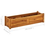 vidaXL Lit surélevé de jardin Bois d'acacia 100x30x25 cm