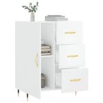 vidaXL Buffet Blanc brillant 69 5x34x90 cm Bois d'ingénierie