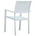 vidaXL Chaises de jardin lot de 4 Blanc Plastique Aspect de rotin