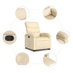 vidaXL Fauteuil inclinable Crème Tissu