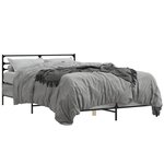 vidaXL Cadre de lit sonoma gris 120x190 cm bois d'ingénierie et métal