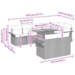 vidaXL Ensemble de Salle à Manger de Jardin de 9 Pièces avec Coussins Noir Rotin Poly Acacia