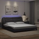 vidaXL Cadre de lit avec LED sans matelas gris 180x200 cm