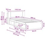 vidaXL Cadre de lit avec rangement Noir 90 x 200 cm Bois d'ingénierie