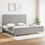 vidaXL Cadre de lit avec tête de lit Gris clair 200x200 cm Tissu