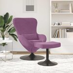 vidaXL Chaise Œuf avec Pouf Violet 63 x 73 x 90 cm Velours