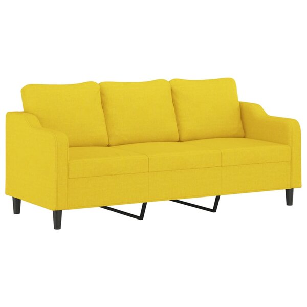vidaXL Canapé à 3 places Jaune clair 180 cm Tissu