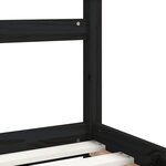 vidaXL Cadre de lit pour enfants noir 90x190 cm bois de pin massif
