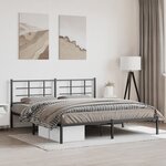 vidaXL Cadre de lit métal sans matelas et tête de lit noir 180x200 cm