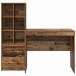 vidaXL Bureau avec rangement 2 Pièces Bois Ancien 90 x 50 x 76 cm