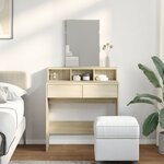 vidaXL Coiffeuse avec miroir chêne sonoma 80x41x144 5 cm