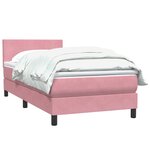 vidaXL Sommier à lattes de lit avec matelas rose 90x210 cm velours