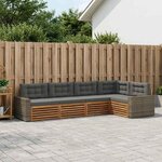 vidaXL Ensemble de canapés d'extérieur 5 Pièces Naturel et Anthracite