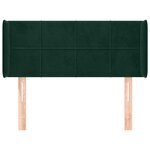 vidaXL Tête de lit avec oreilles Vert foncé 103x16x78/88 cm Velours