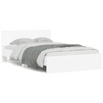 vidaXL Cadre de lit avec tête de lit et LED blanc 135x190 cm