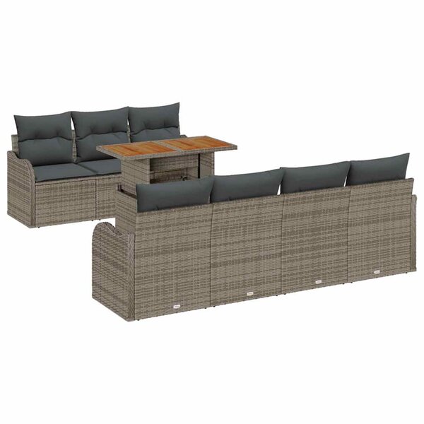 vidaXL Ensemble de canapé de jardin 8 Pièces Gris 100 x 55 x 73 cm