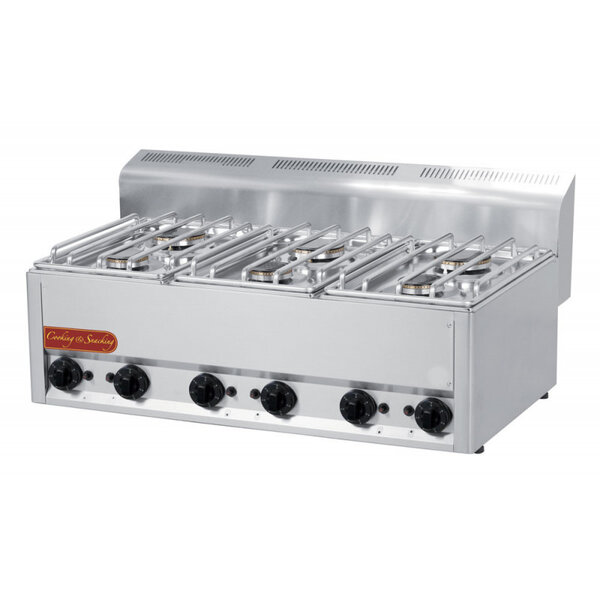 Réchaud gaz à poser 6 feux vifs - 27 kw -  -  990x600x290mm