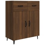 Vidaxl buffet haut chêne marron 69 5x34x180 cm bois d'ingénierie