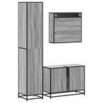 vidaXL Ensemble de meubles de salle de bain 3 Pièces Sonoma gris