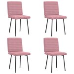 vidaXL Chaises à manger lot de 4 Rose Velours